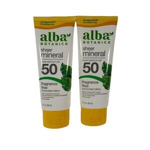 Sheer Mineral Sunscreen Lotion, SPF 50, Fragrance Free, 3 fl oz (89 ml) Lot Of 2